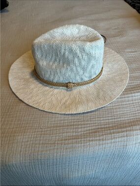 Vici Cream Woven Fedora Hat Adjustable Inner Band